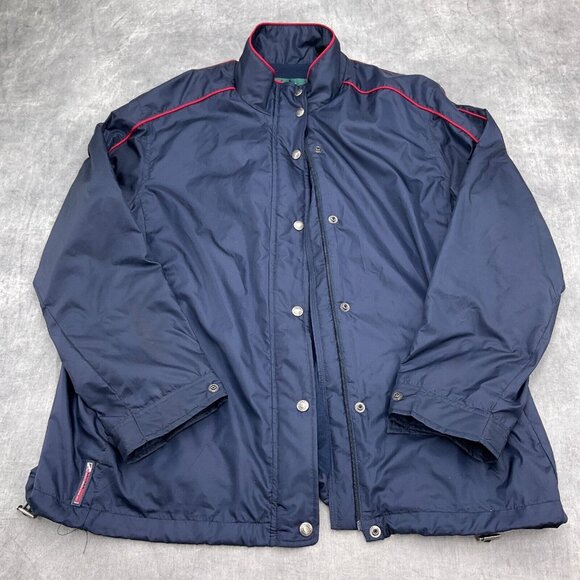 Ralph Lauren Jacket Men Large Blue Red Softshell Cotton Lined Golf Windbreaker - Picture 2 of 13